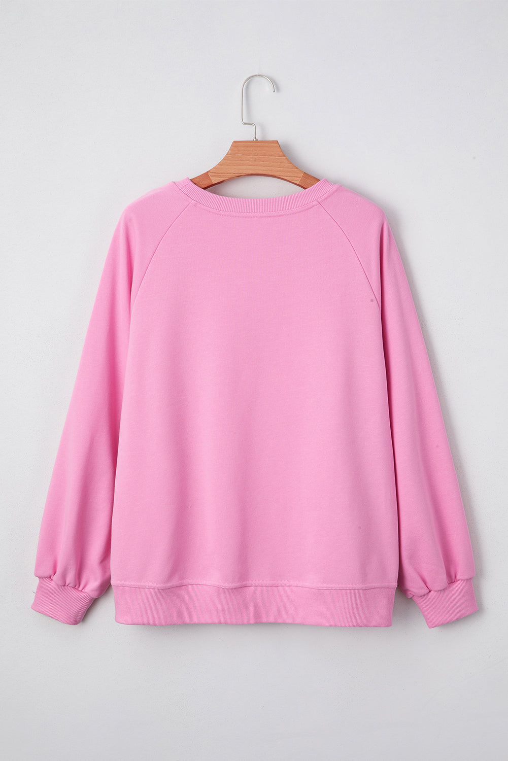 Lilah Lace Patched Raglan Sleeve Loose Fit Sweatshirt Threaded Pear