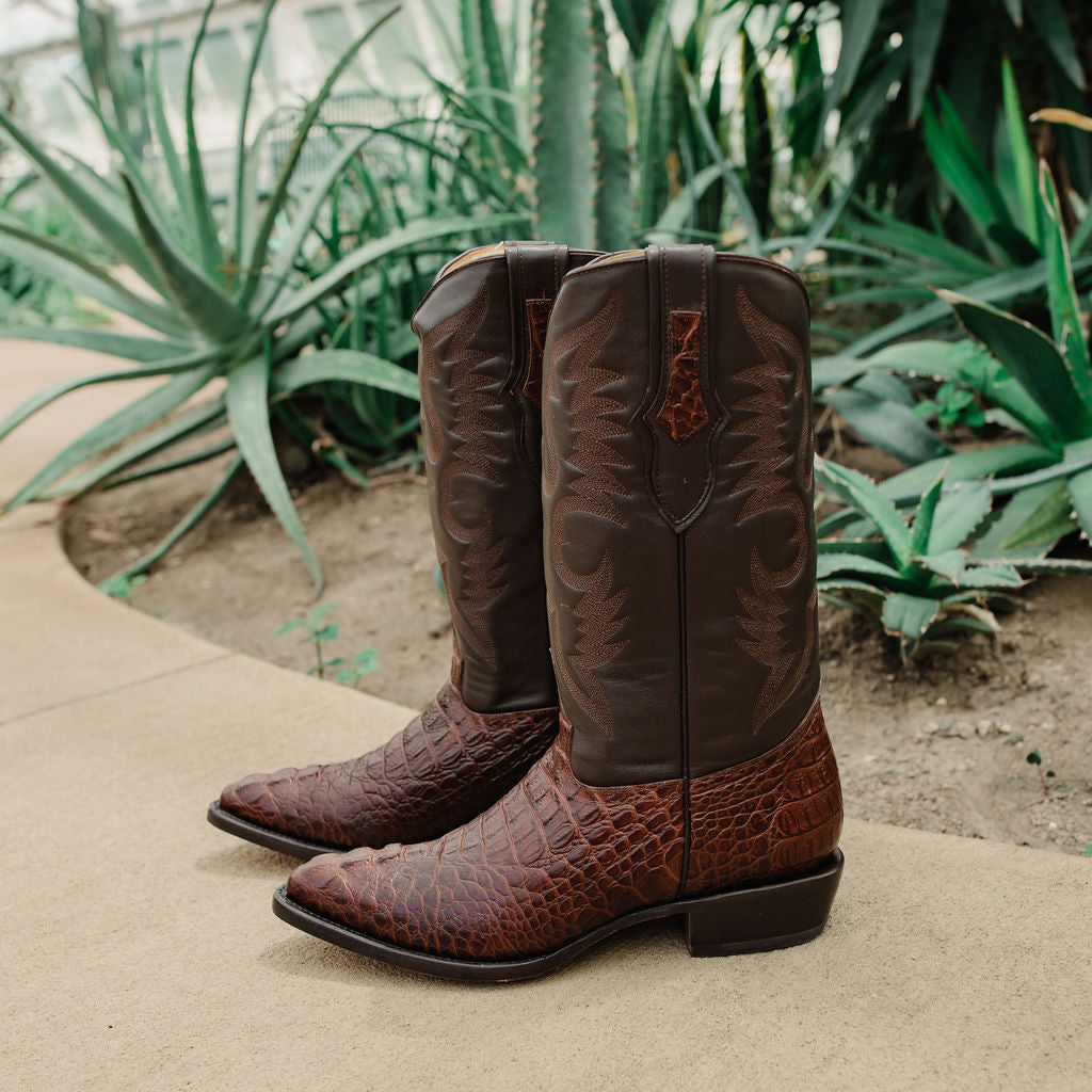Soto Boots Men's Gator Tail Print Cowboy Boots Cognac (H7006) Soto Boots