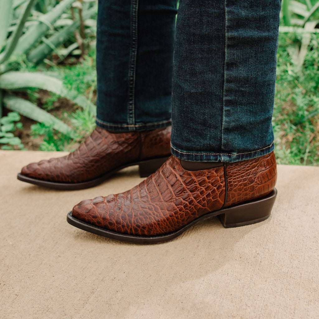 Soto Boots Men's Gator Tail Print Cowboy Boots Cognac (H7006) Soto Boots