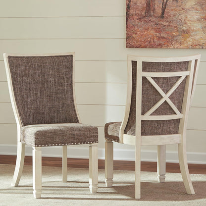 Bolanburg Modern Farmhouse Upholstered Dining Chairs Brown ShipItFurniture
