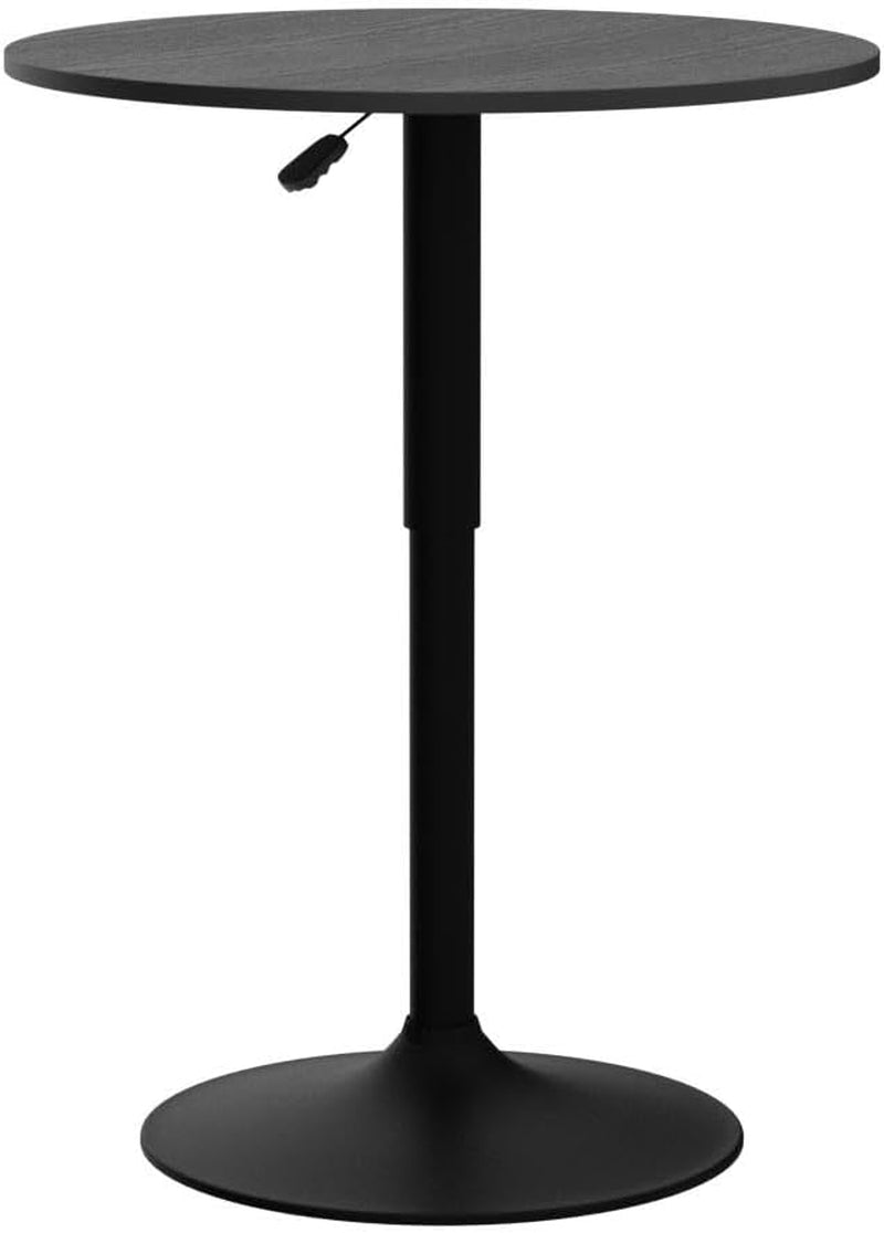 Black Circular Bar Table Featuring Adjustable Height ShipItFurniture