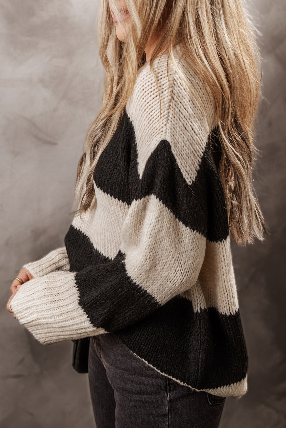 Amelia Colorblock Loose Pullover Sweater