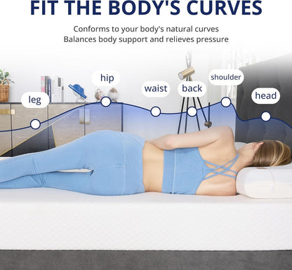 Queen 10 Inch Green Tea Memory Foam Mattress Comfort ShipItFurniture