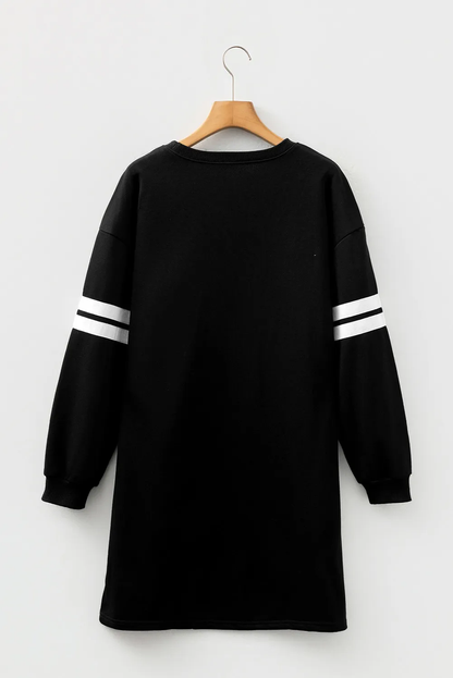 Mia Striped Sleeve Sweatshirt Dress
