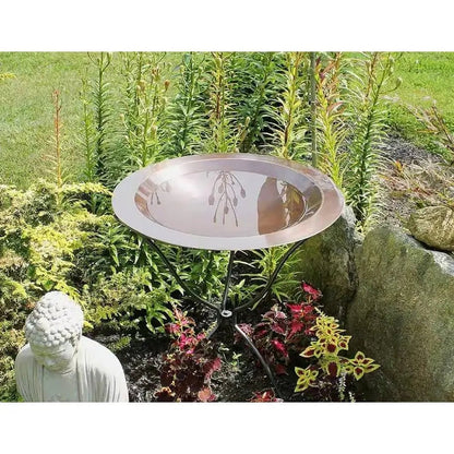 24-inch Diameter Round Copper Plated Brass Large Bird Bath Rimmed Bowl Birdbath - Get it from Bo