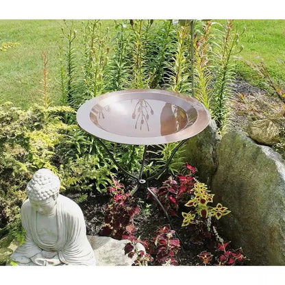 24-inch Diameter Round Copper Plated Brass Large Bird Bath Rimmed Bowl Birdbath - Get it from Bo