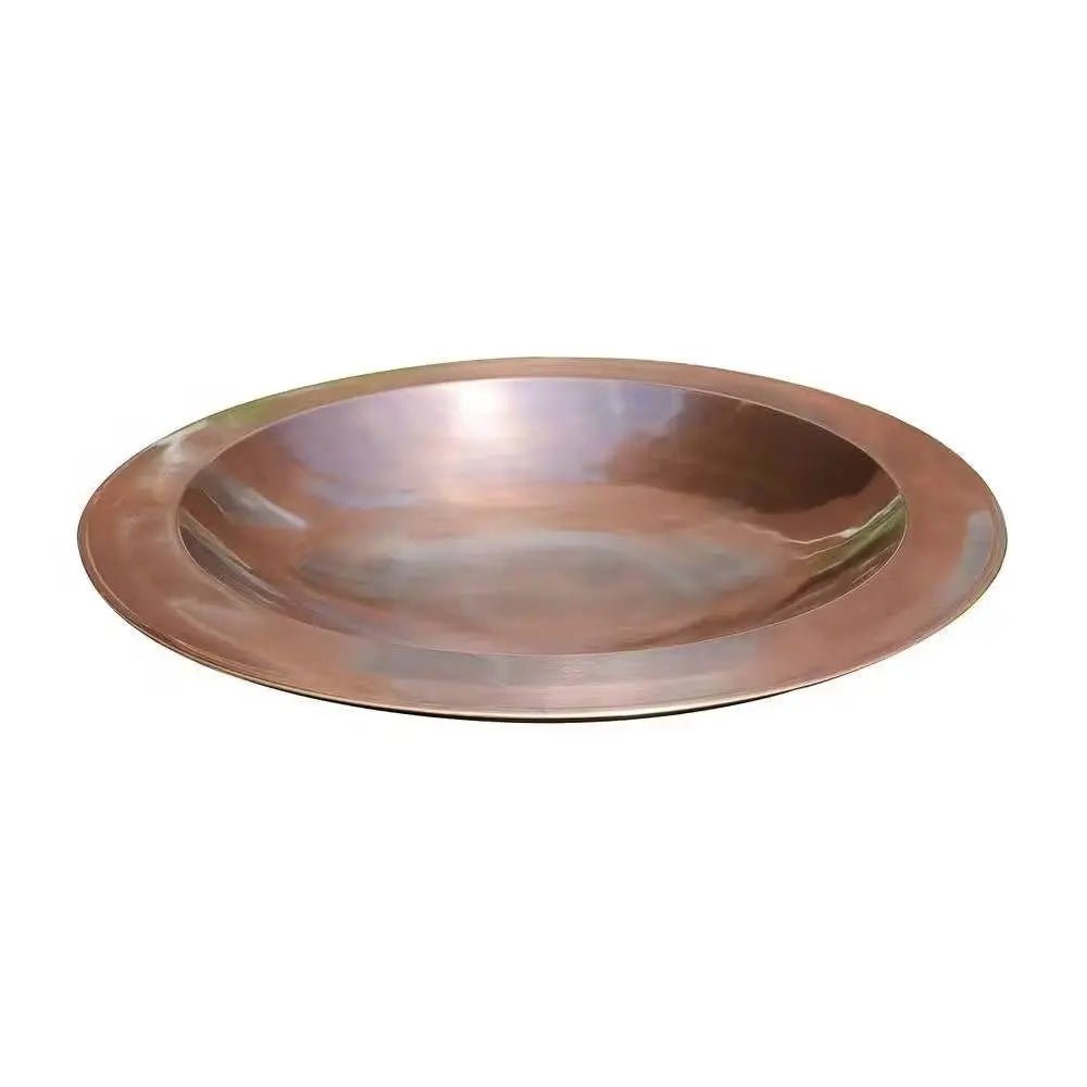 24-inch Diameter Round Copper Plated Brass Large Bird Bath Rimmed Bowl Birdbath - Get it from Bo