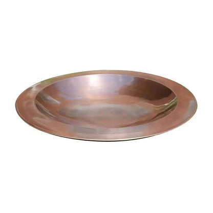 24-inch Diameter Round Copper Plated Brass Large Bird Bath Rimmed Bowl Birdbath - Get it from Bo