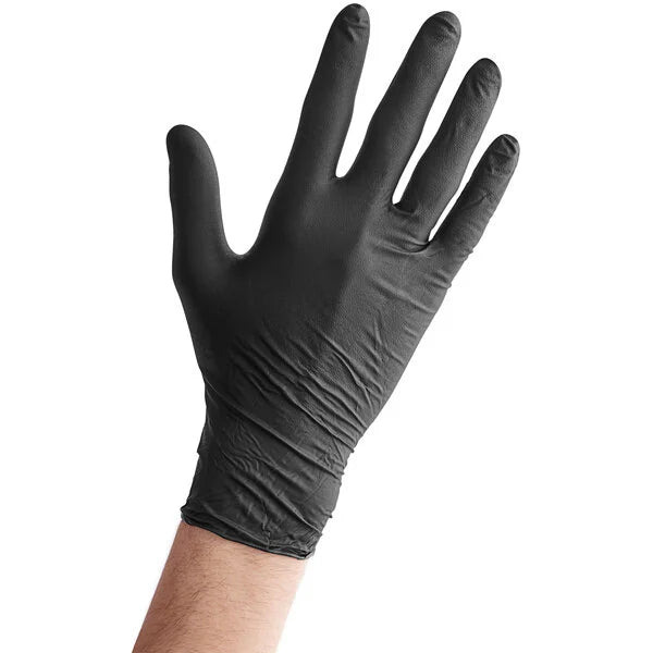 Lavex Pro Nitrile Black 6 Mil Heavy-Duty Powder-Free Textured Gloves Box