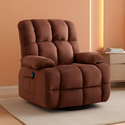 Brown Heated Massage Recliner With Ergonomic Support ShipItFurniture