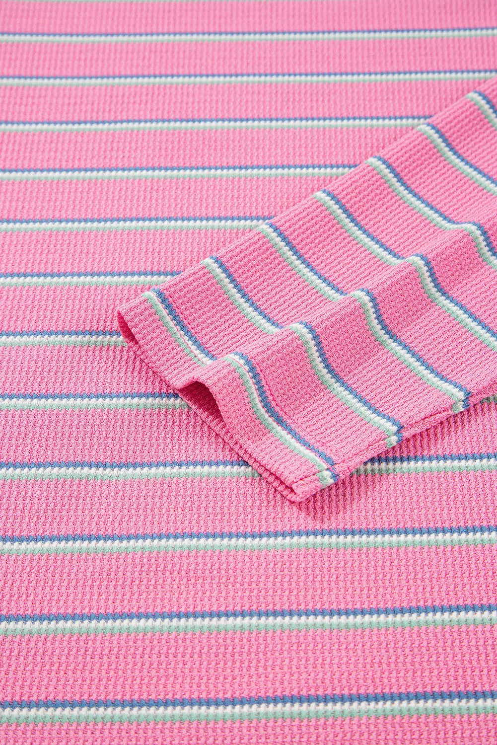 Giana Stripe Textured Knit Long Sleeve Top