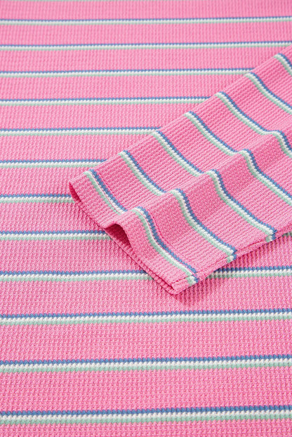 Giana Stripe Textured Knit Long Sleeve Top