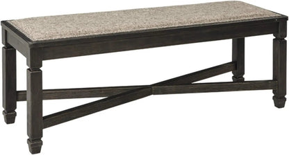 Tyler Creek Modern Farmhouse Upholstered Dining Room Bench, Antique Black Finish-0