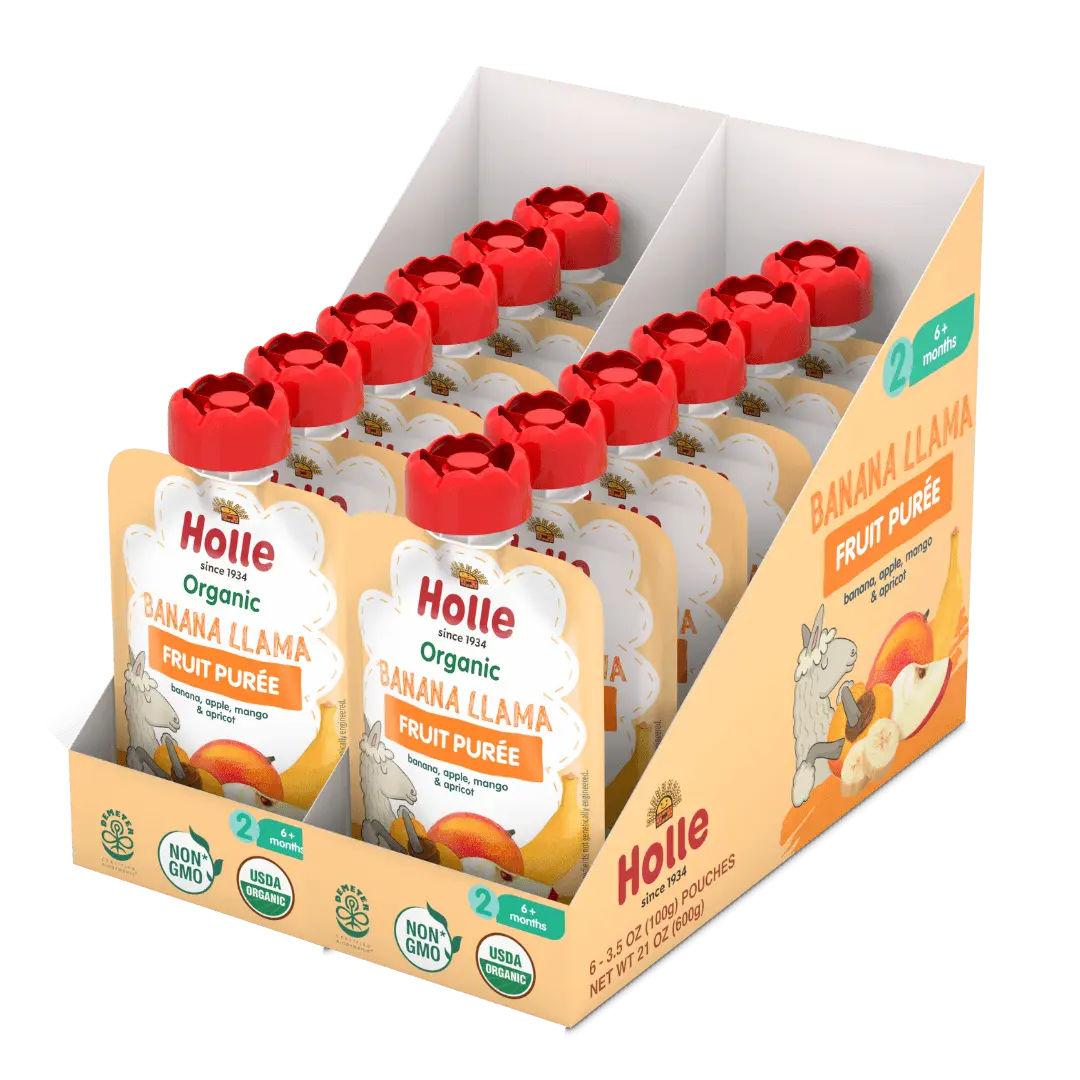 Holle Baby Food Pouches - Organic Fruit Puree - Banana Llama Holle USA