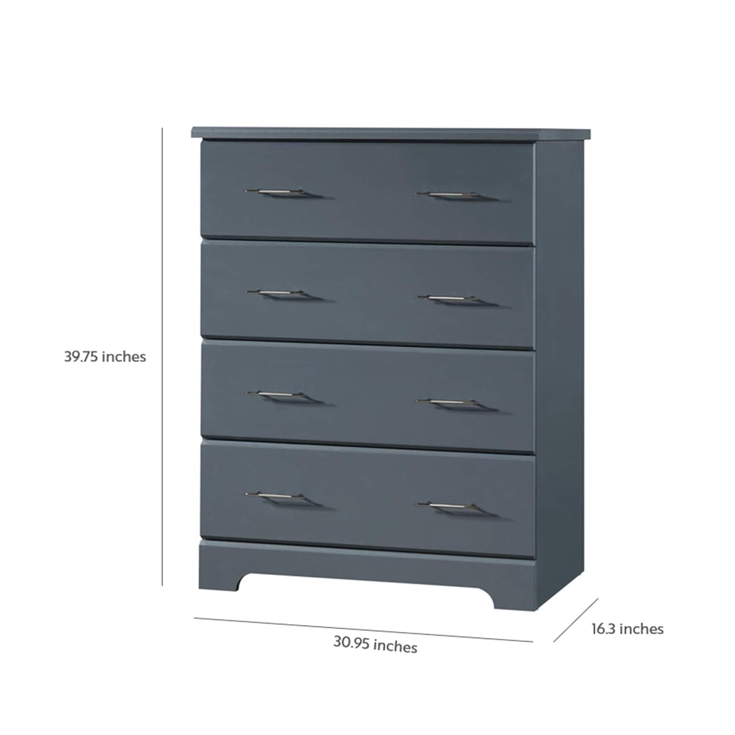 Brookside 4 Drawer Dresser (Gray) – GREENGUARD Gold Certified, Dresser for Nursery, 4 Drawer Dresser, Kids Dresser, Nursery Dresser Drawer Organizer, Chest of Drawers ShipItFurniture