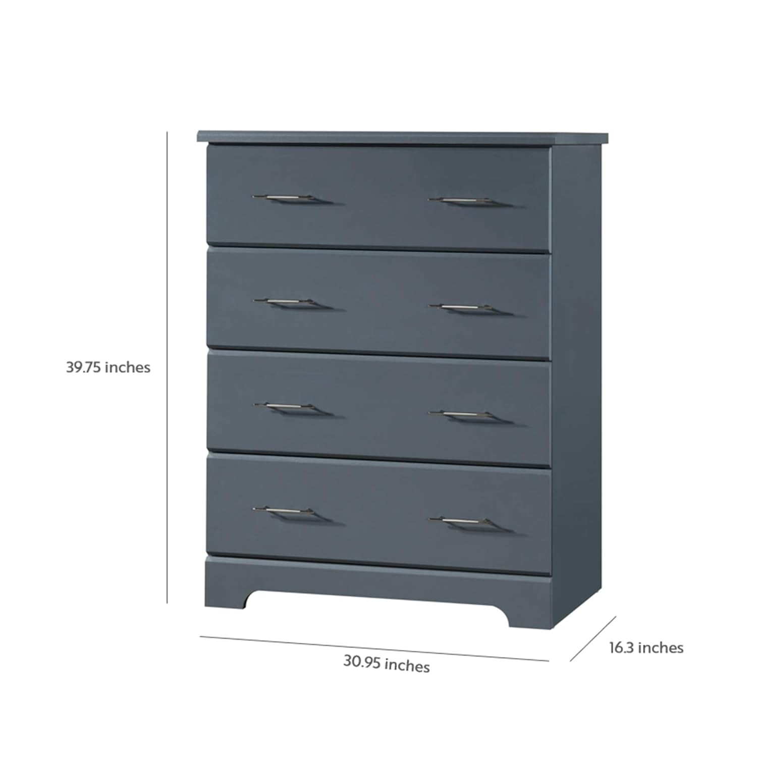 Brookside 4 Drawer Dresser (Gray) – GREENGUARD Gold Certified, Dresser for Nursery, 4 Drawer Dresser, Kids Dresser, Nursery Dresser Drawer Organizer, Chest of Drawers ShipItFurniture
