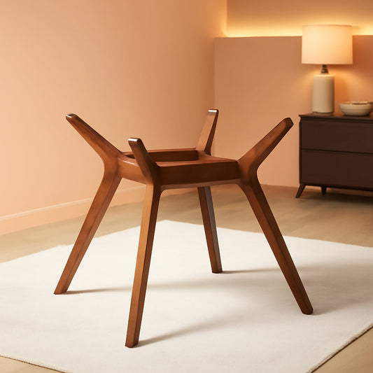 Paxton Mid Century Modern Dining Table Base Nutmeg Finish ShipItFurniture