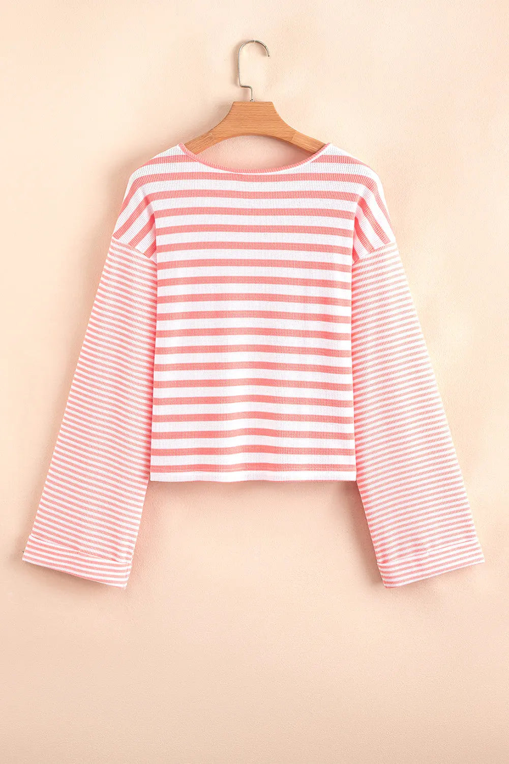 Lilly Textured Contrast Dropped Long Sleeve Top