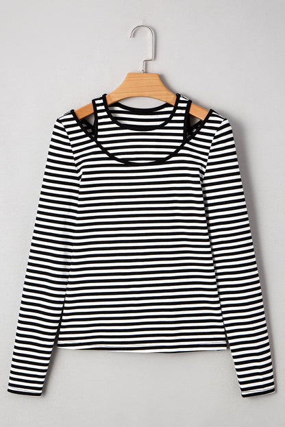 Remi Stripe Double-layer Long Sleeve Top