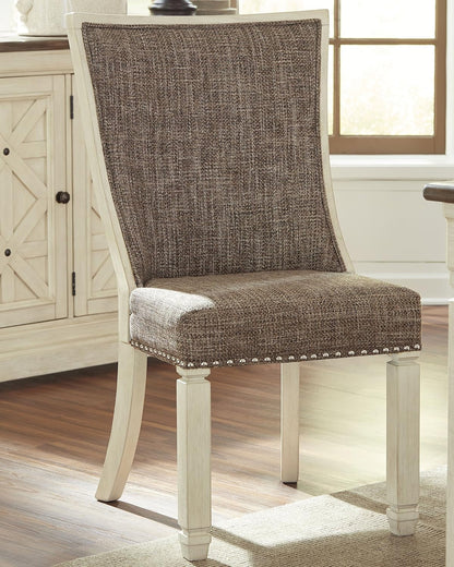 Bolanburg Modern Farmhouse Upholstered Dining Chairs Brown ShipItFurniture