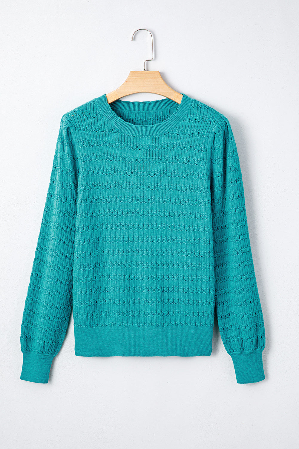Kay Knit Ribbed Cuffs Crew Neck Sweater