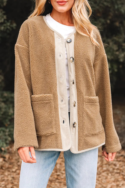 Lilisha Corduroy Edge Patchwork Jacket