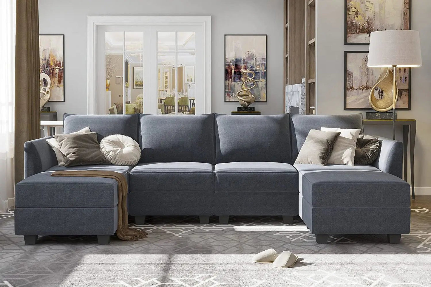 Modular Sectional Sofa with Storage Chaise-4