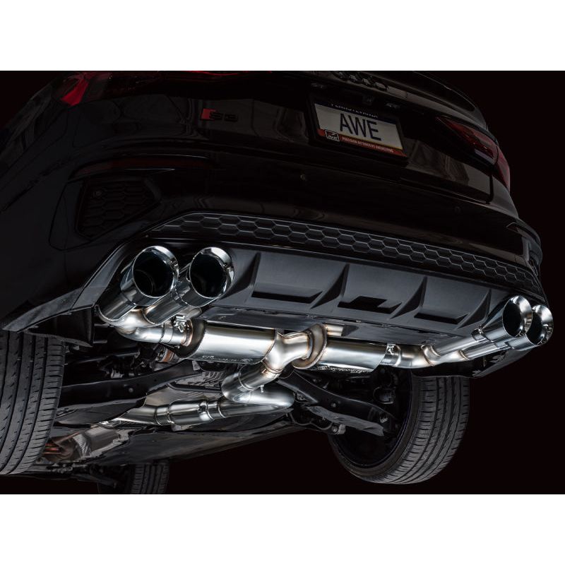 AWE 22-24 Audi 8Y S3 Touring Edition Exhaust - Chrome Silver Tips NP Motorsports