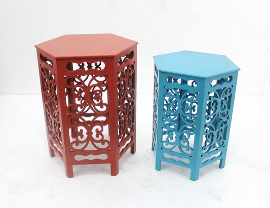 16" Red Wood End Tables