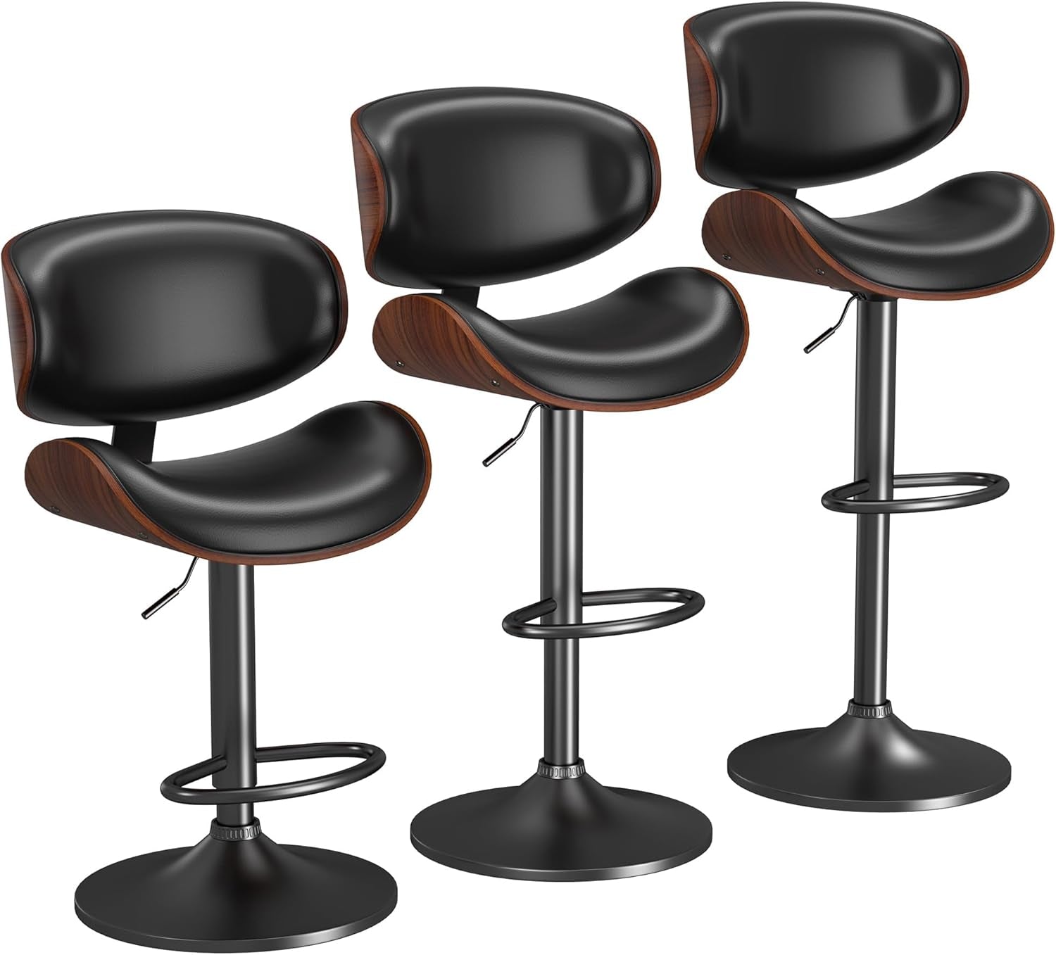 Mid Century Modern Bar Stools Set of Three ShipItFurniture