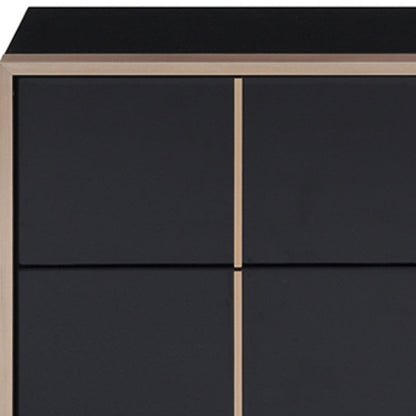 20" Black Wood Two Drawer Nightstand Homeroots