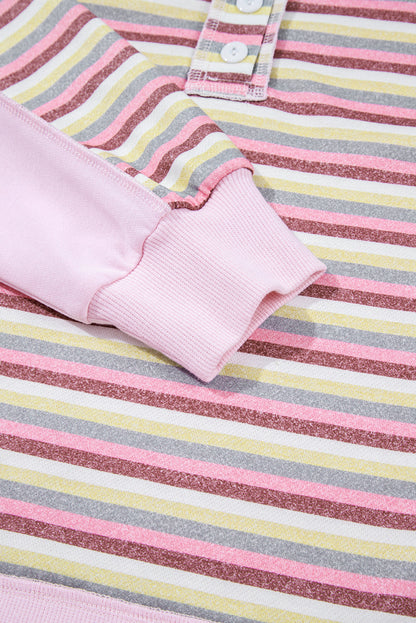 Khloe Patchwork Loose Henley Sweatshirt