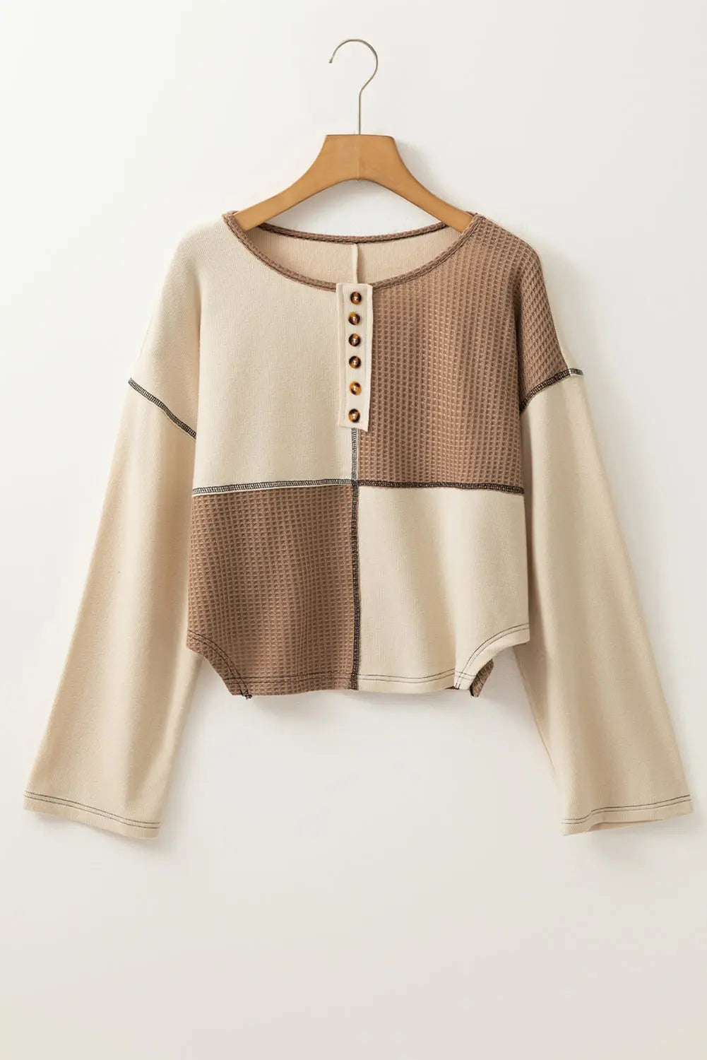 Jaliyah Knit Stitch Detail Long Sleeve Top