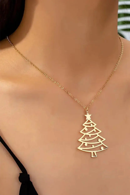 Delilah Hollowed Christmas Tree Necklace