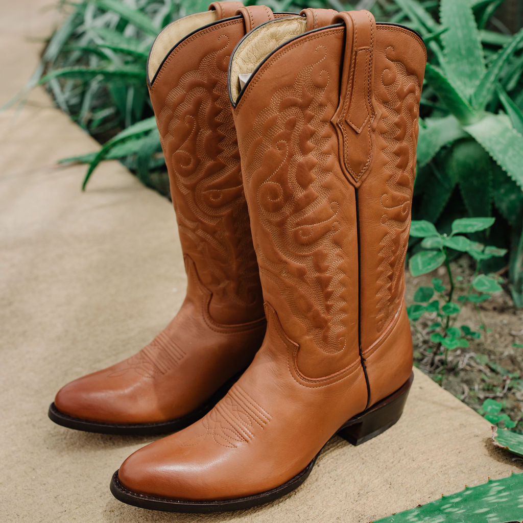 Cowboy Dress Boots | Mens Classic Round-Toe Boots (H7001-Tan) - Get it from Bo