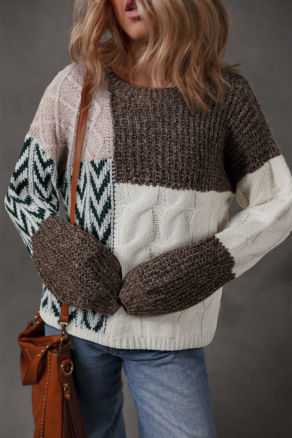 Norah Knotted Loose Fit Sweater Threaded Pear