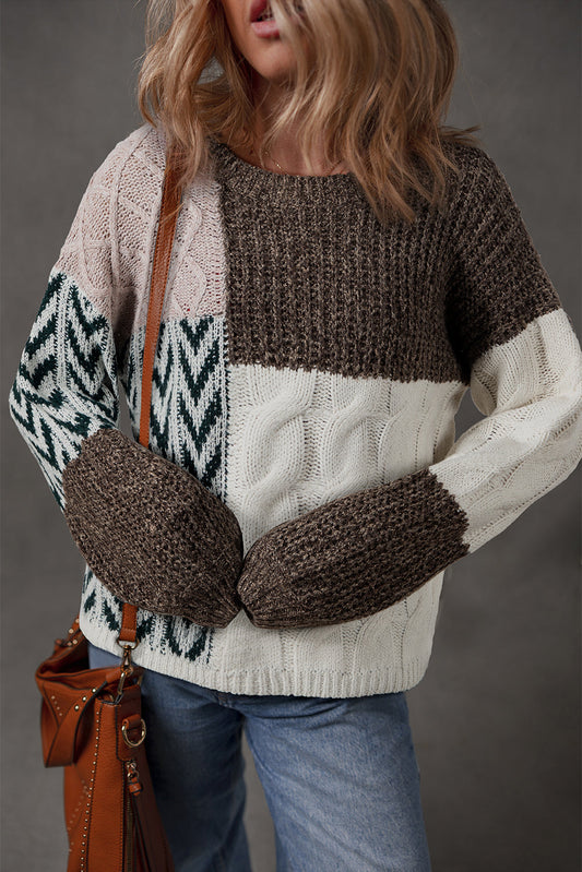 Norah Knotted Loose Fit Sweater Threaded Pear