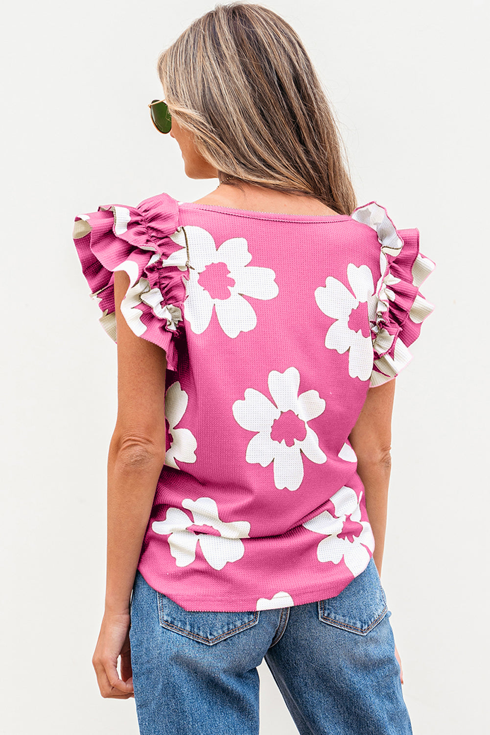 Mazie Floral Ruffled Short Sleeve Blouse