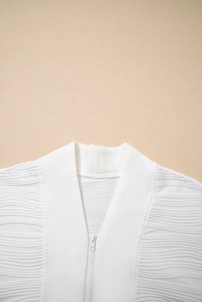 Nyomi Color Textured Zip Pullover