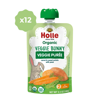 Holle Baby Food Pouches - Organic Veggie Puree - Veggie Bunny Holle USA