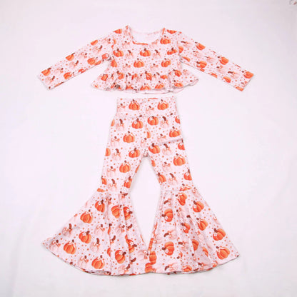 Pumpkin bow high waisted ruffle bell set - Get it from Bo