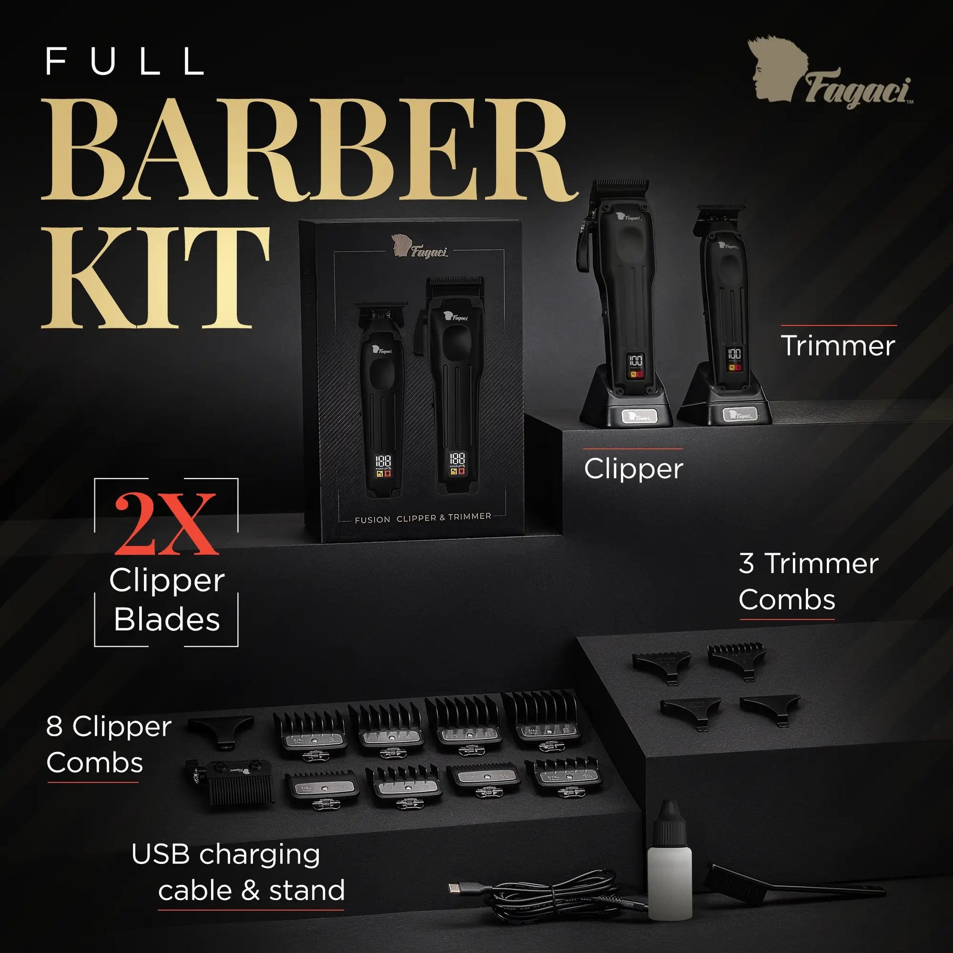 FUSION CLIPPER & TRIMMER SET Fagaci
