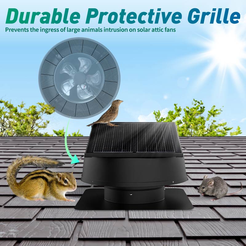 42W 12" Solar Attic Fan with Smart Power Adapter+Remote Langy Solar Lights