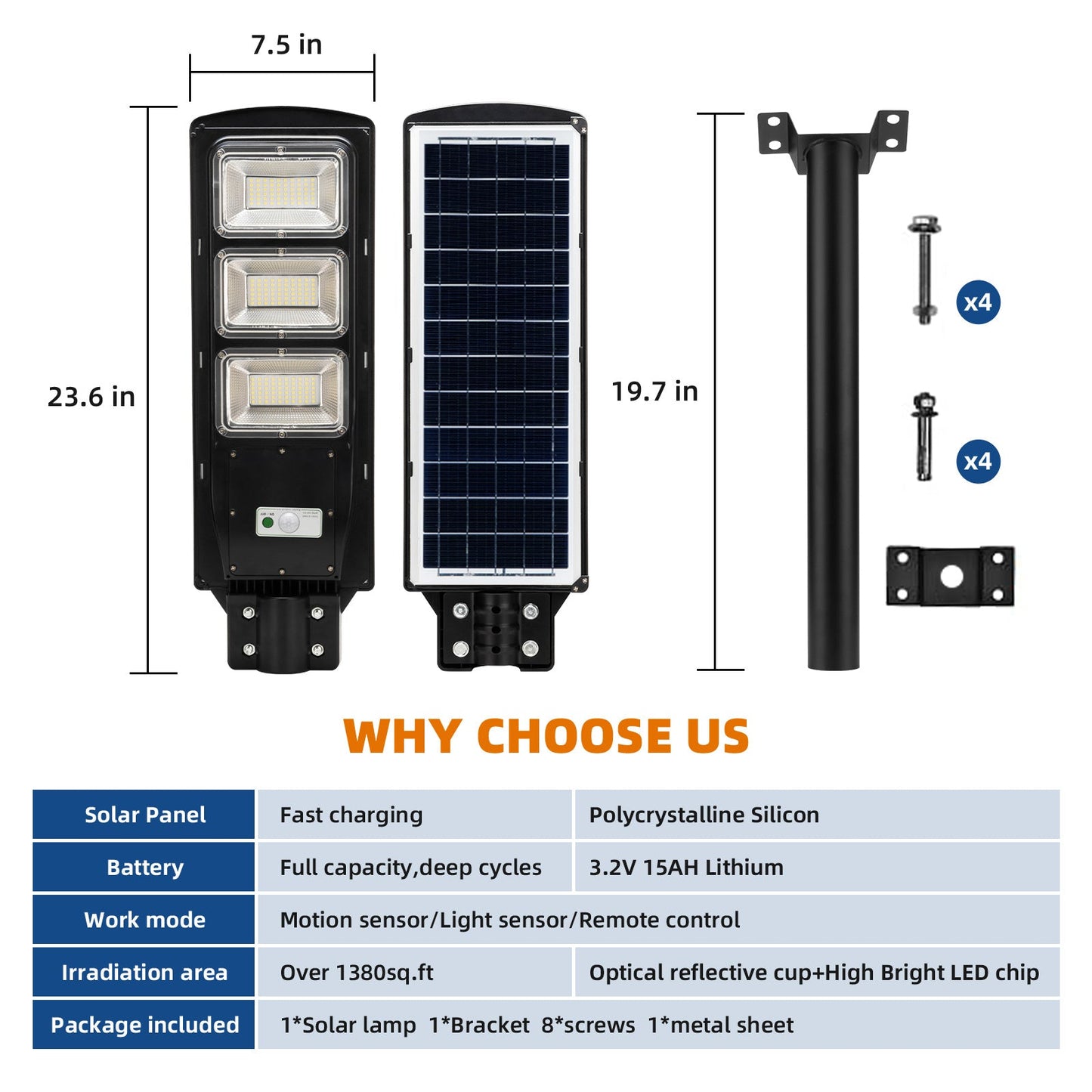 90W 120W Solar street LED lights -warm white/ white Langy Solar Lights