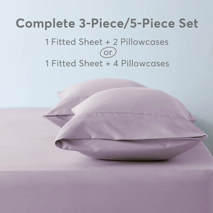Kasentex All Season Deep Pocket Fitted Sheet Set with Pillowcases, Room Decor, Graduation Gifts Kasentex