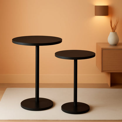 Round Counter height Bar Table Set Industrial Black ShipItFurniture