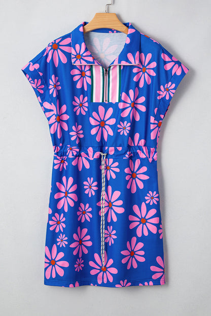 Elouise Floral Drawstring Waist Mini Dress