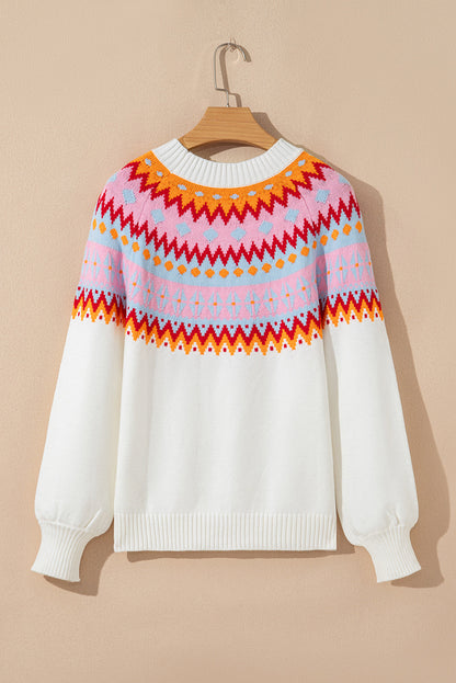Avery Print Drop Shoulder Sweater