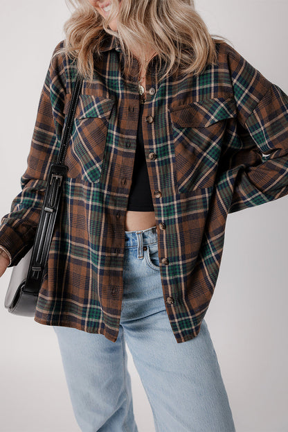 Elizabeth Plaid Print Chest Shirt