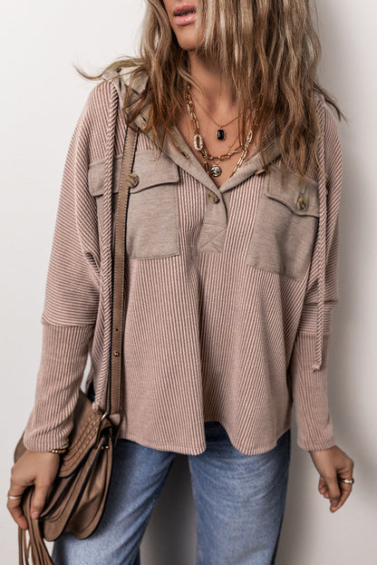 Olivia Patchwork Corded Drawstring Hoodie